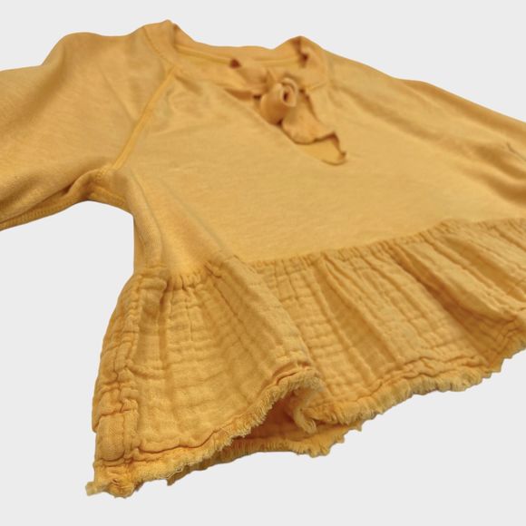 Free People Sweat Jane Front Tie Peplum Pullover Sweatshirt Top Women's Small - Picture 4 of 12